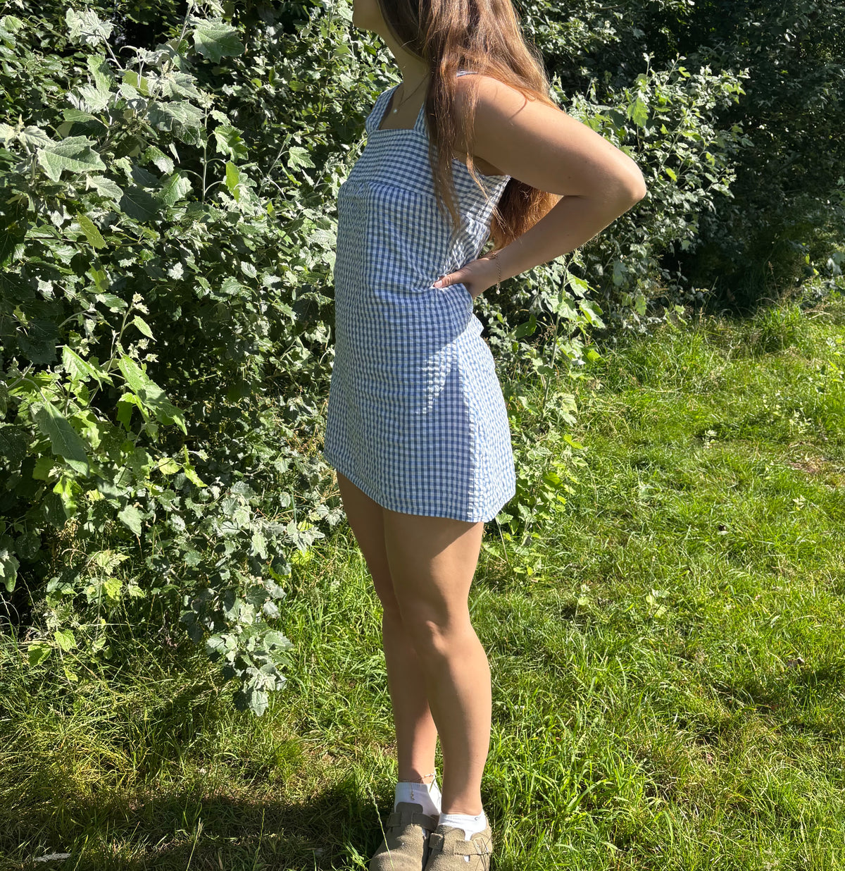 Blue Gingham Babydoll Dress Size Small