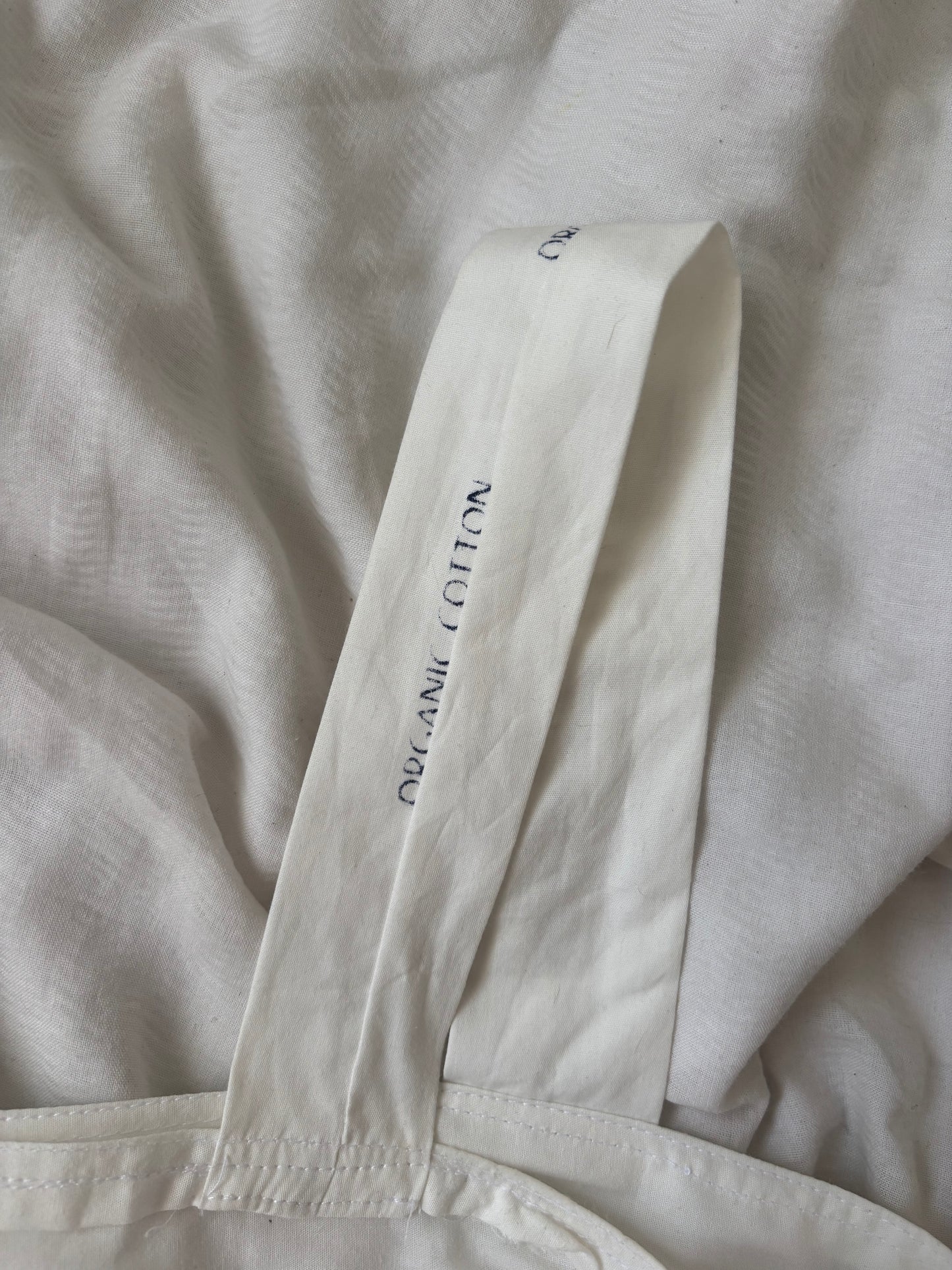 White Organic Cotton Babydoll Dress Size Small